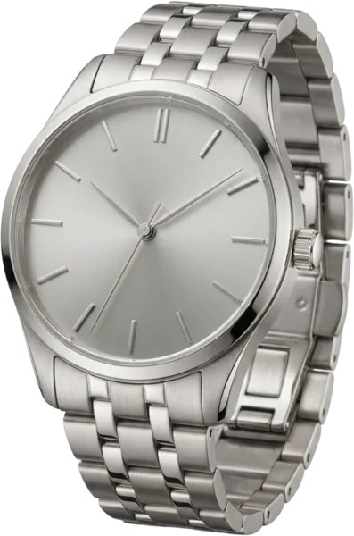 Silver wristwatch with a link bracelet